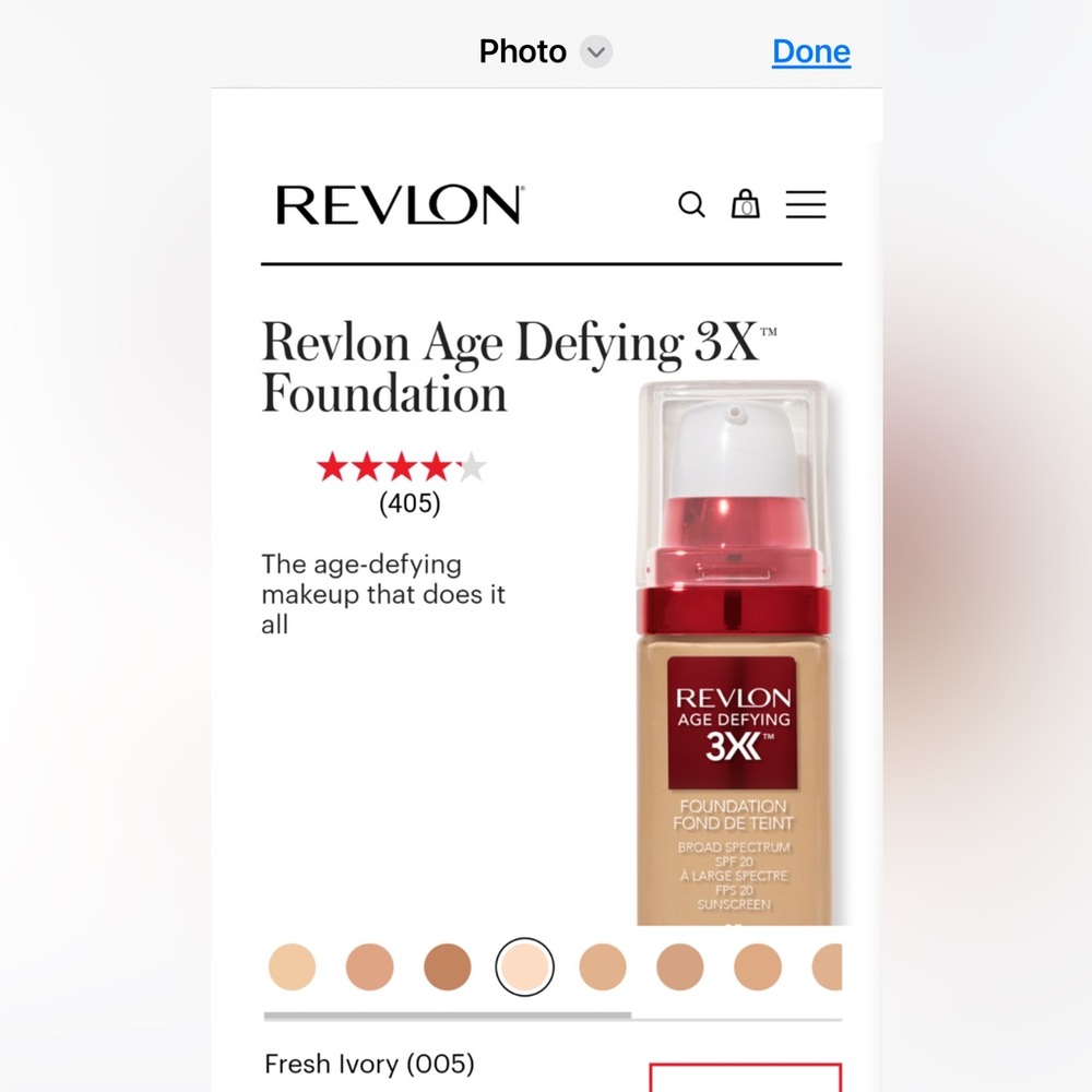 Revlon foundation Age Deffying 3X with 20 spf